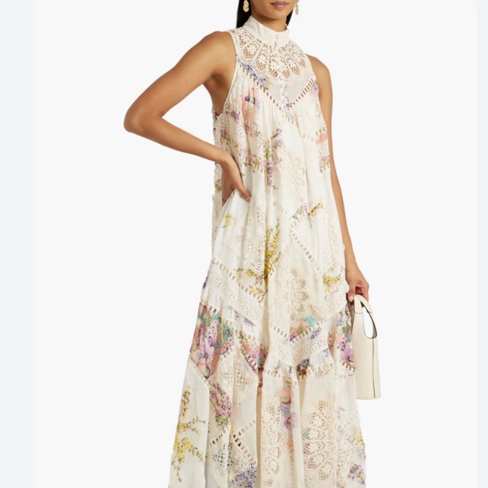 ZIMMERMANN Jude Lace-trimmed Floral-print Maxi Dress
